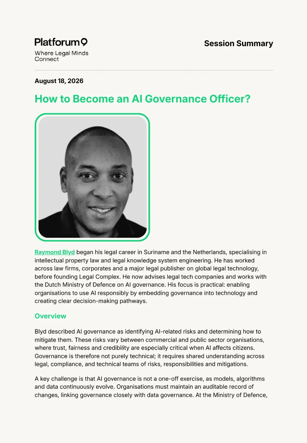 How to Become an AI Governance Officer? Is now live starring Patricia Gannon, me and a surprise guest